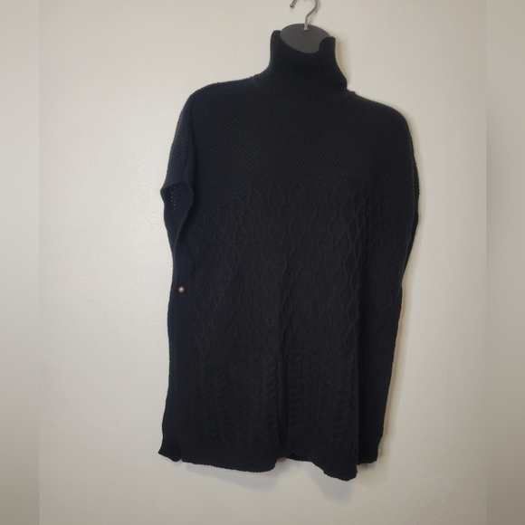 Lane bryant plus size black turtleneck poncho - Picture 1 of 8